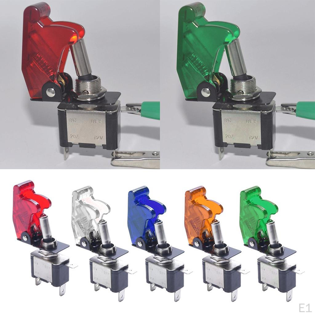 Interruttore a levetta 12V 20A per impieghi gravosi, per auto da corsa, auto, barche, interruttori illuminati a LED con sicurezza