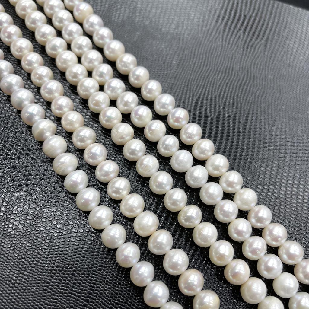 1String, White Natural Freshwater Pearls, Edison Pearls Beads, 9-11mm, for DIY Necklace Bracelet Accessories, Jewelry Making, Mother's Day Gifts, 36cm
