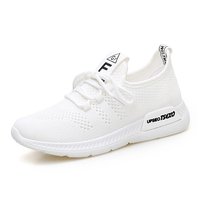 Spring and Autumn New Flying Woven Versatile Lace-up Casual Shoes Lightweight Mesh Breathable Sneakers