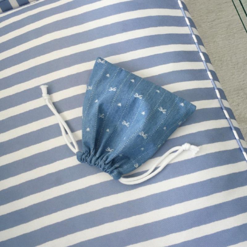 Korean Style, Denim Bow, Fabric Bundle Pocket, Drawstring Gift Bag, Mini, Portable Travel, Touch Up Bag, Storage Bag