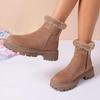 Comemore 2025 Autumn and Winter New Warm Cotton Shoes Thick Bottom Fur Side Zip Ankle Boots Casual Plush Shoes for Women