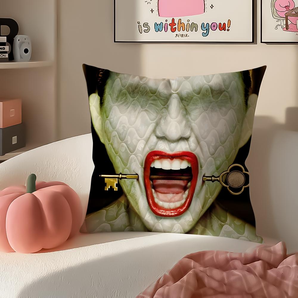 TV Show AHS Fear Cushion Cover Pillowcase Short Plush Invisible Zipper Room Sofa Cushion Cover