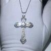 Exquisite Shining Crystal Cross Necklace Pendant Lucky Charming Fashion Jewelry Gift Unisex