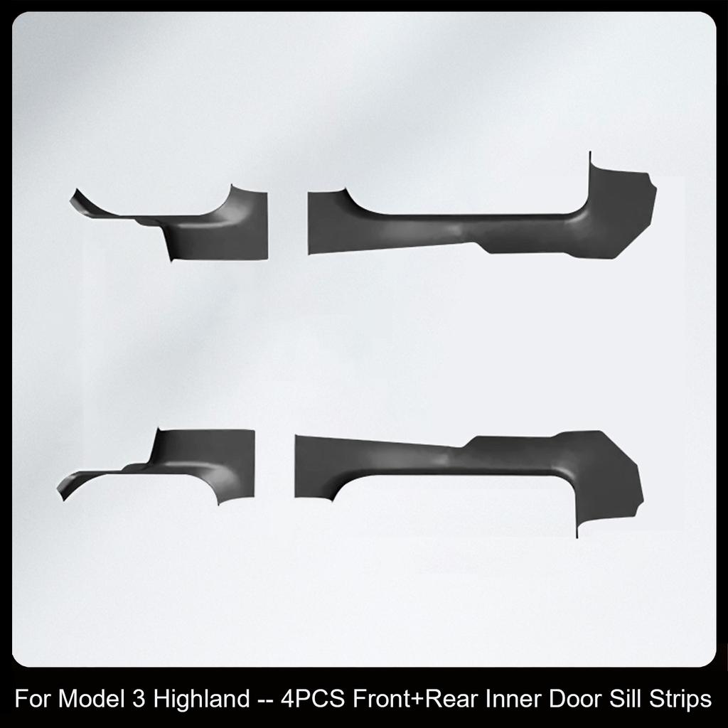 For Tesla Model 3 Highland 2024 Door Sill Strip Guard Mat Trunk Threshold Protector Side Anti-kick Pad Magic Hook Installation