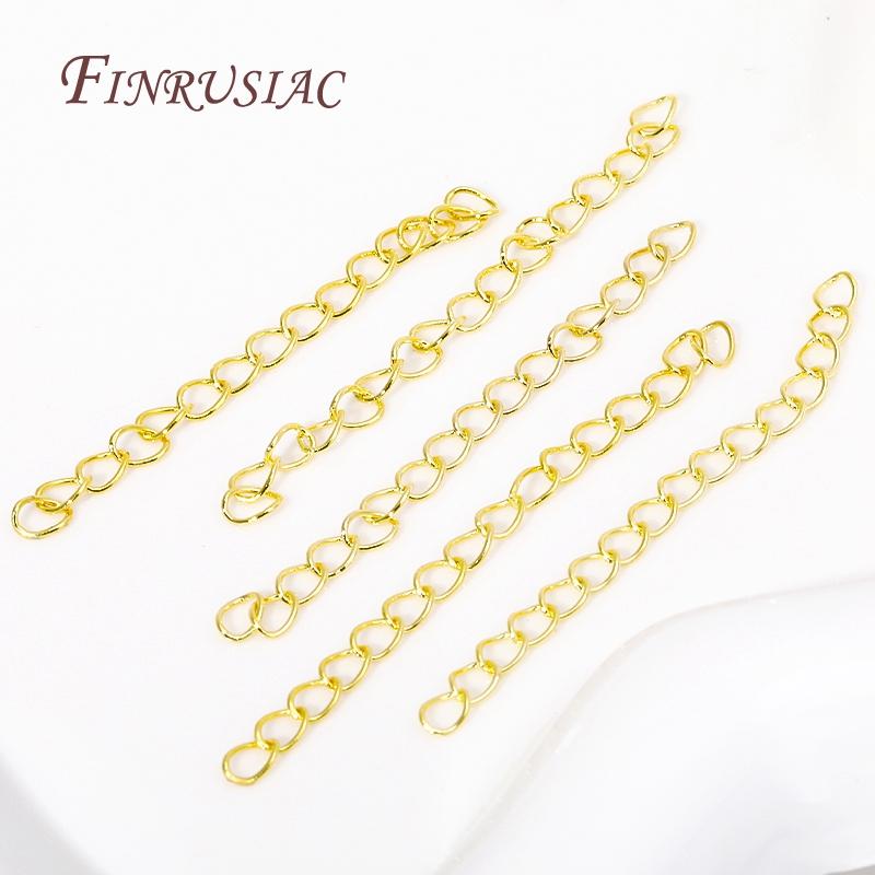 5CM Brass Extension Chain 18K Gold Plated Bulk Bracelet Tail Chain Connector DIY Chains Accessories Supplies For Jewelry