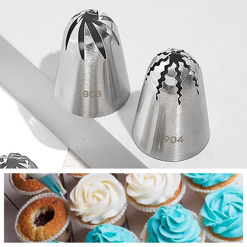 Food Grade Stainless Steel Piping Tip Large Pastry Nozzles Icing Piping Tips Cream Rose Cake Decorating Cupcak KitchenBakingTool