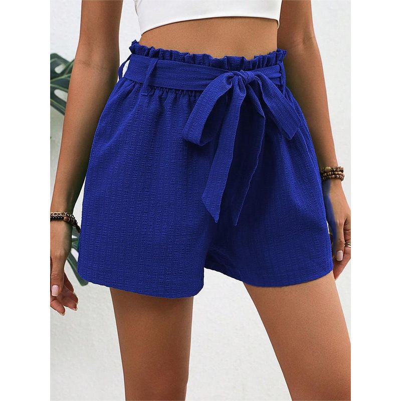 European and American Leisure Summer New Arrival Women's Clothing High Waist Shoelace Loose Wide Leg Shorts