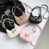 Y2k Style Dumpling Shoulder Bag Bow Half-moon Handbag Sweet Bowknot Crossbody Bag  Travel