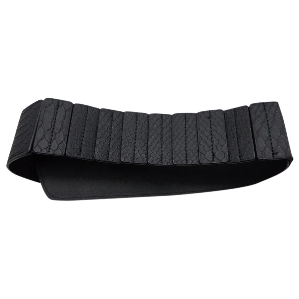 Women Fashion Crocodile Pattern Elastic Wide Belt Simple Belt Decorative