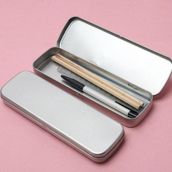 Large Capacity Pen Box Heavy Duty Metal Rectangle Multifunction Boys Girls Students Pencil Stationery Holder Organizer Case School Supplies