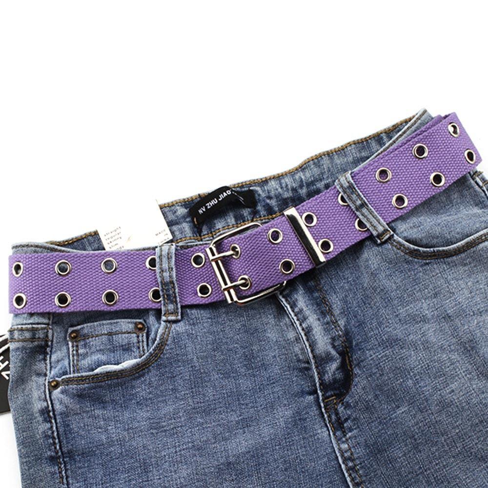 Design Vintage Ladies Dress Strap Double Pin Buckle Waistband Nylon Braided Belt Weave Waist Band