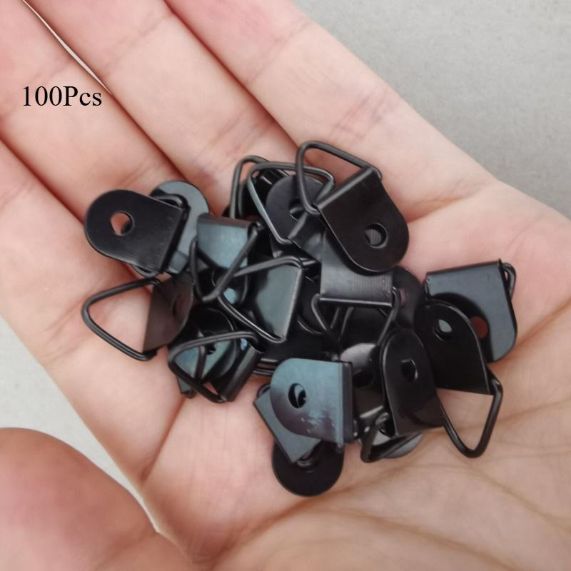 100Pcs Photo Frame Hook Accessories Triangle Hanging Ring Hardware Hanging Buckle Picture Frame Medium Ring Screw Golden Triangle Hook