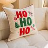 Gingerbread Man Snowflake Embroidered HOHOHO Christmas Decorative Cushion Pillow Cover 30x50 45x45 Pillowcase