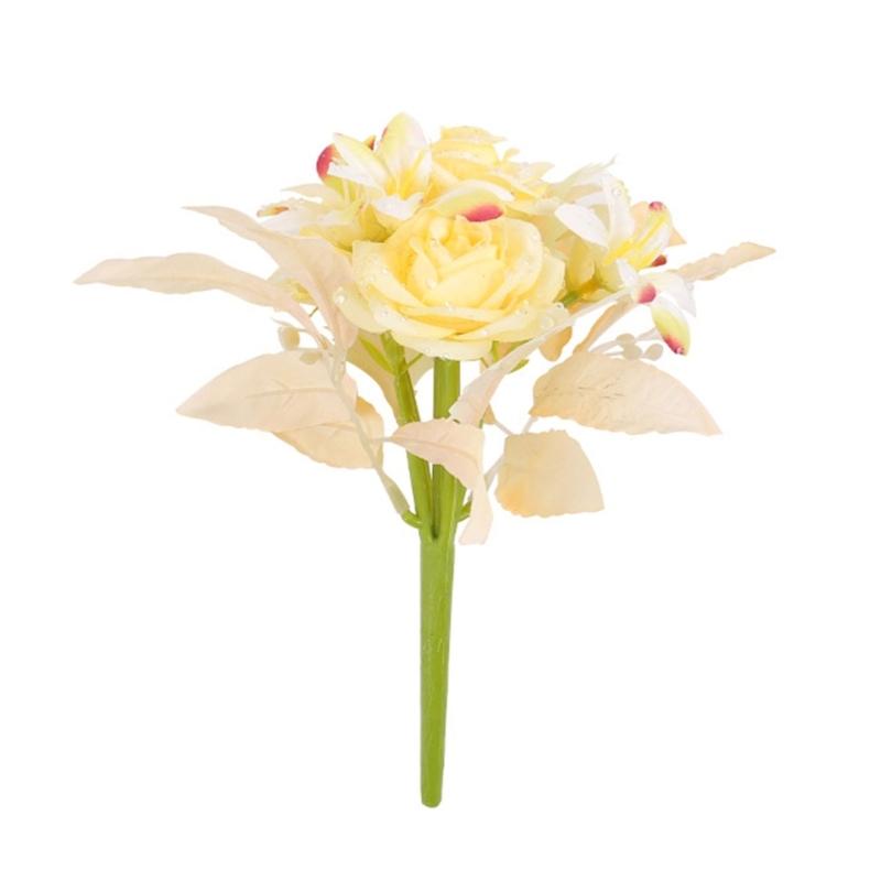 Artificial Flowers Artificial Rose Flower Bouquet for Wedding Party Decoration, Realistic Flower Table Centerpiece Decor