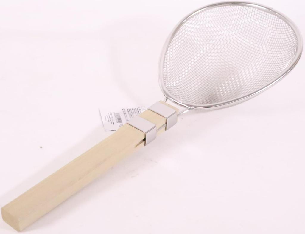 Three Snow Professional Scooping Net with Wooden Stainless Professional Scooping Made In Three Snow Shinetsu Works 10015 Handle, Medium, 18-8 Steel,
