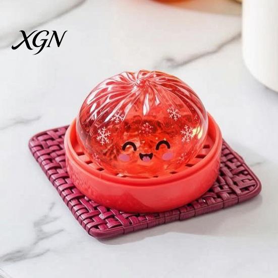 Soft Stress Balls Halloween Relief Dumpling Toy with Steamer, Glitter Ball Fidget Toys Toy, Anxiety Relieving Steamed Bun Squeeze for Holiday