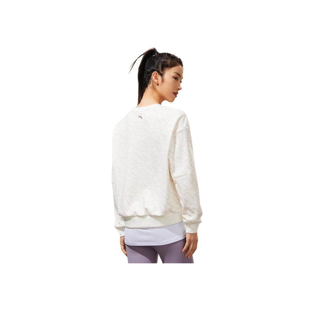 Anta Comfortable Breathable Crew Neck Sweatshirt Women tops White 162247724-6