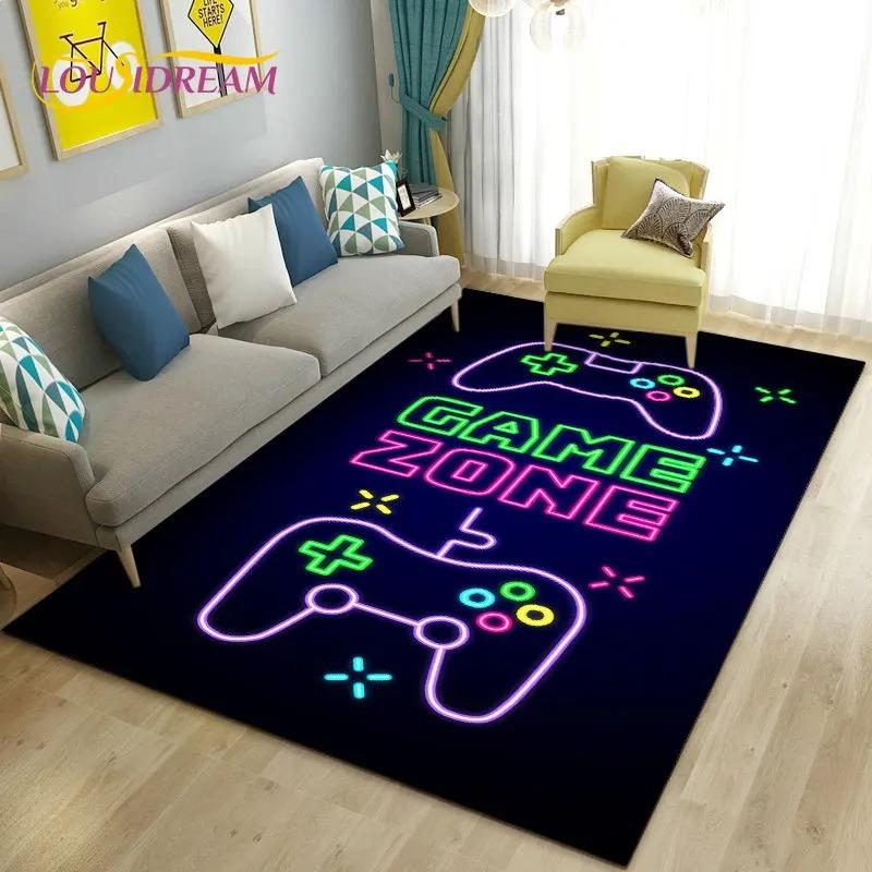 3D Cartoon Gamer Game Controller Area Rug,Carpet Rug for Living Room Bedroom Sofa Doormat Decoration Kid Play Non-slip Floor Mat