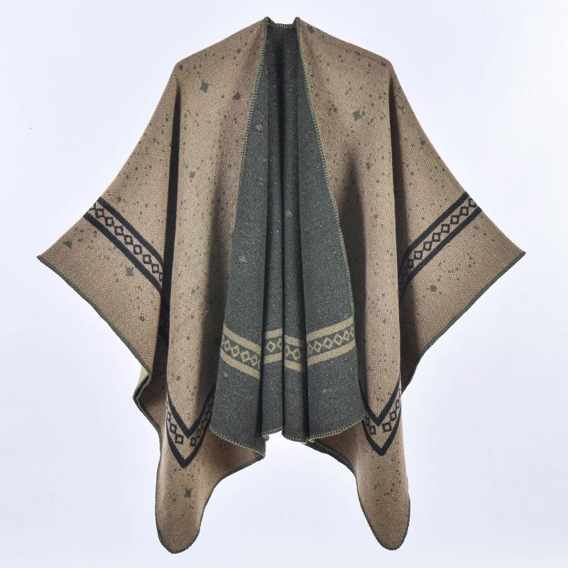 Double-sided Split Shawl Simple Atmosphere Warm Scarf Cape Office Company Air Conditioner Blanket