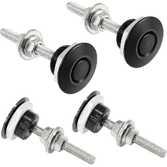 Pack of 4 Universal Aluminum Vehicle Hood P,Diameter 1.25" Quick Latch Bumper Release,Hood P for Race Car - Black