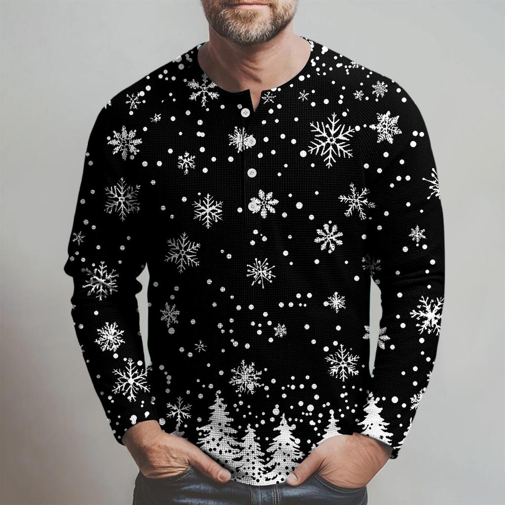 Men's Loose Casual Button Down Collar Long Sleeve Top