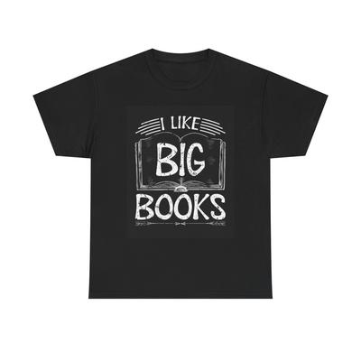 Ich mag große Bücher Lustiges Grafik T-Shirt Bücherwurm Unisex Schweres Baumwoll-Tee