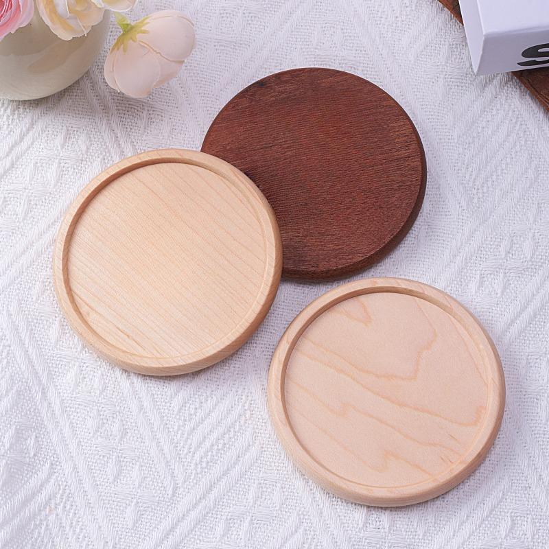 8.8cm Round Walnut Wood Coaster Durable Stand Mug Tea Coffee Cup Pad Heat Resistant Beech Wood Coaster Table Tableware Decor