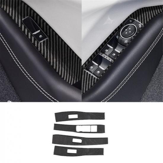 4Pcs For Ford Mustang Mach-E - Carbon Fiber Window Control Cover Trim