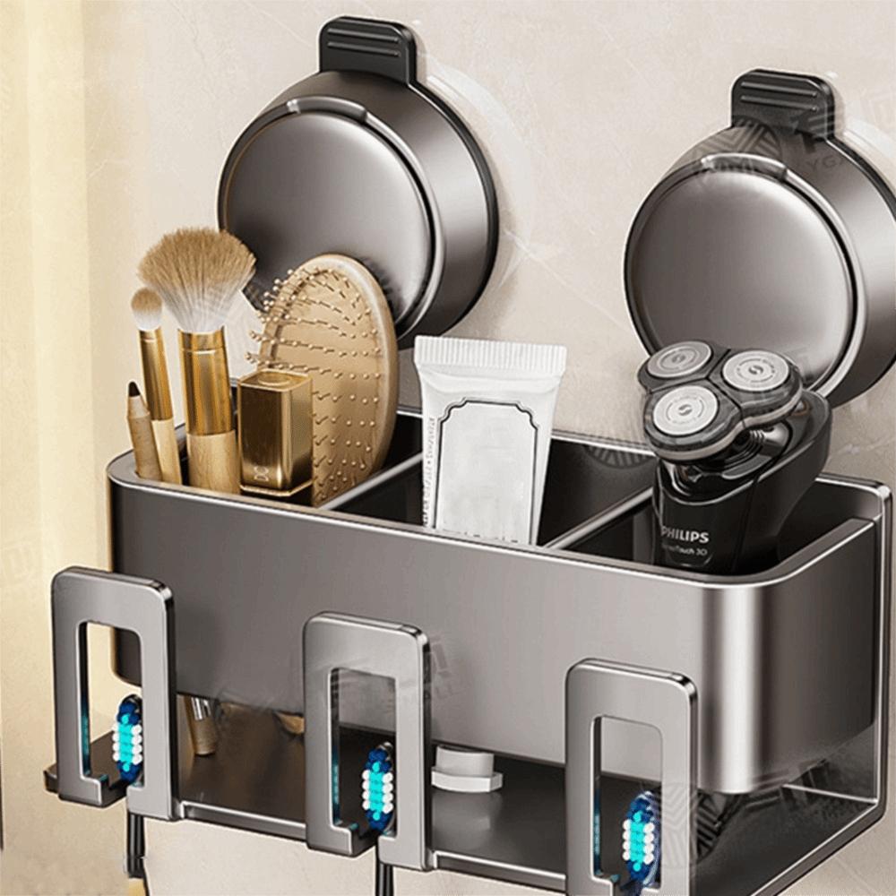 Wall-mounted Bathroom Toothpaste Rack Toothbrush Cup Holder  Bathroom Household Shelf Accessories