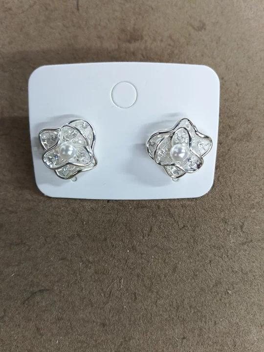 18k real gold electroplated zircon flower pearl earrings, earrings, fashion temperament, versatile design sense, niche earrings women