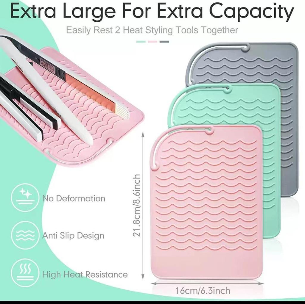 Silicone Non-slip Heat Resistant Mat for Curling Iron & Straightener