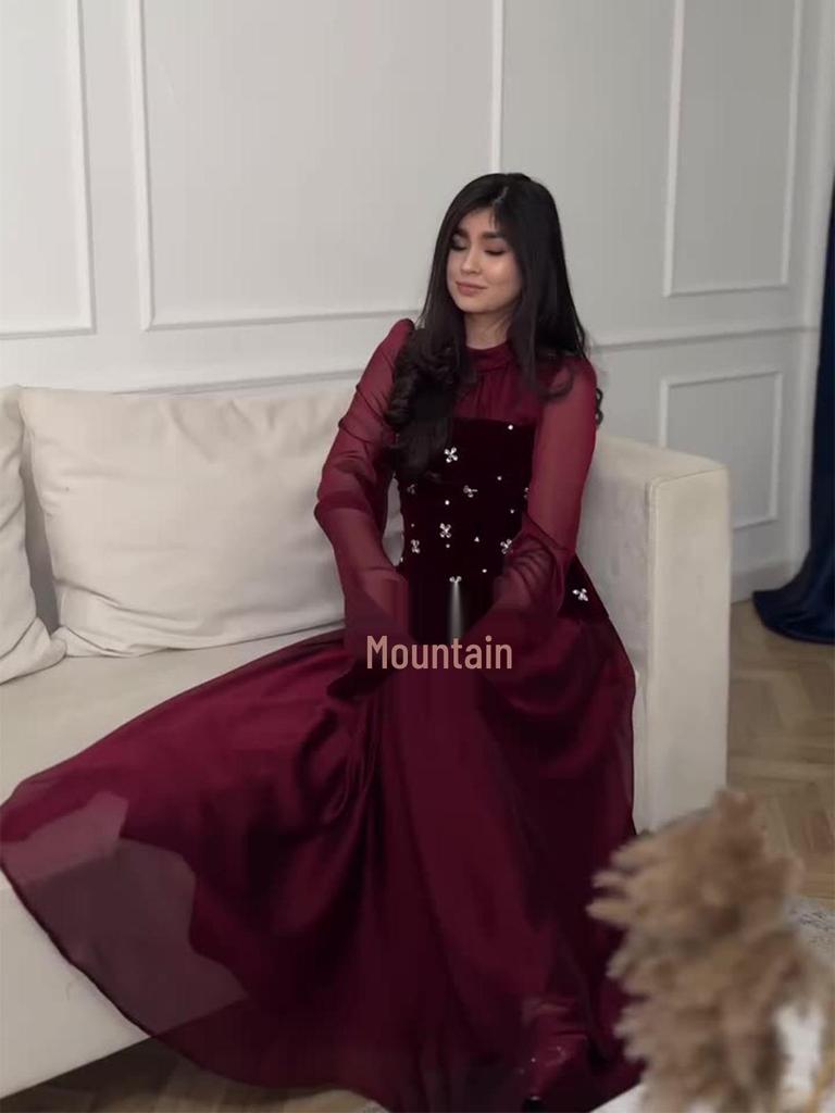 Rhinestone Women's Waist-Cinching Slimming Patchwork Long Dress - 2025 European & American Spring Fashionable Socialite Design