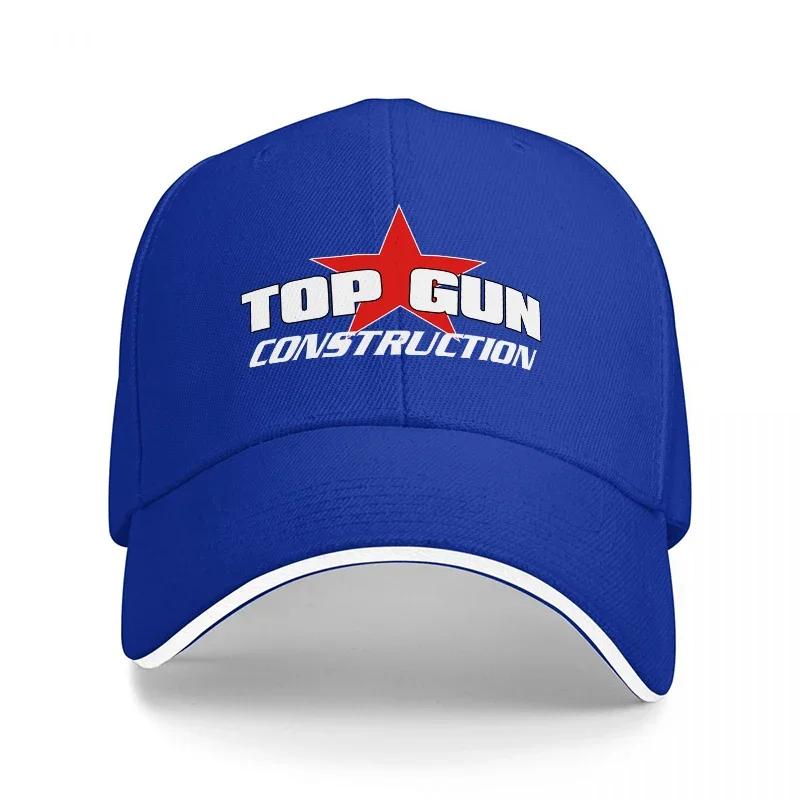 TOP GUN CONSTRUCTION BASEBALLKAPPE SCHWARZ MIT ROTEM STERN-LOGO UnisexS VERSTELLBARER HUT FÜR ARBEIT UND FREIZEITSTIL