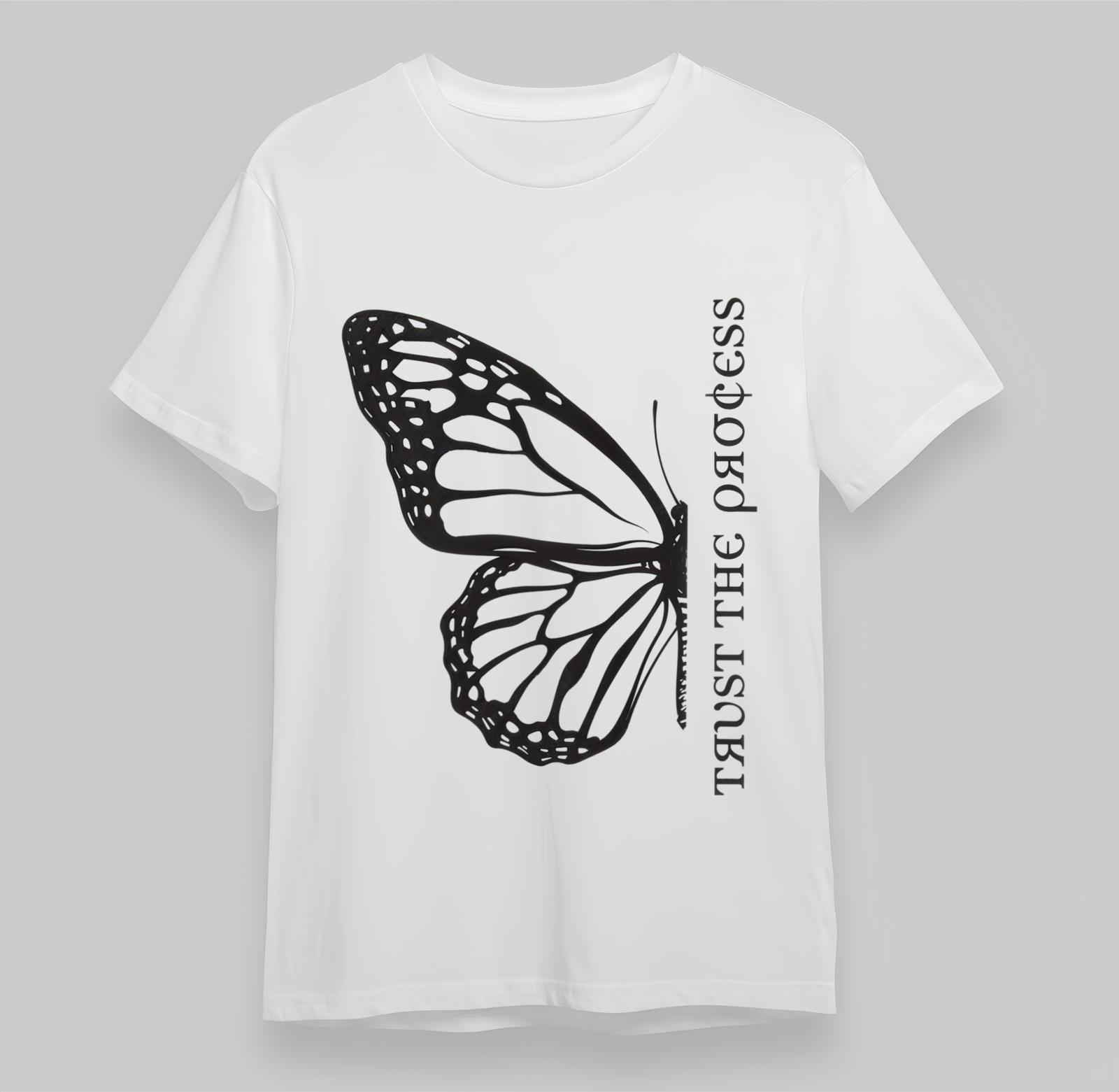 Women s Plus Size T-Shirt Mens Womens Tees Top With Butterfly Metamorphosis Graphic White 100% Cotton S