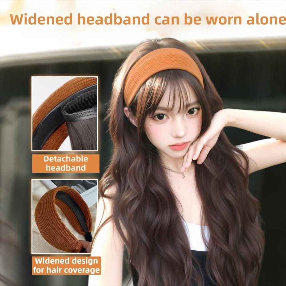 Hair Hoop Half Headband Wig Hairpieces Long Wavy Curly Hair  Party