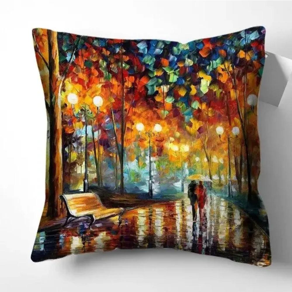 Housses De Coussin Avec Peinture Artistique, Taies D'oreiller, Décoration Pour La Maison, Canapé, Salon