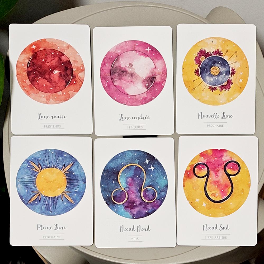 La Puissance De La Lune Oracle 10.5*7.5cm 42 Moon Power Cards in French Language for Spiritual & Emotional Guidance