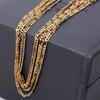1PC 2.5MM Men's French Figaro Necklace Chain 18K Gold Plated  Copper Plated Long Chain Necklace Unisex Jewelry 16-30inch