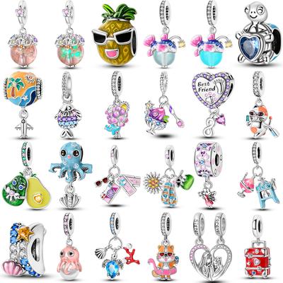 Copper Plated Summer Style Butterfly Sea Turtle Charms Beads Fit Original Pandora Bracelets Exquisite Diy Jewelry Gift