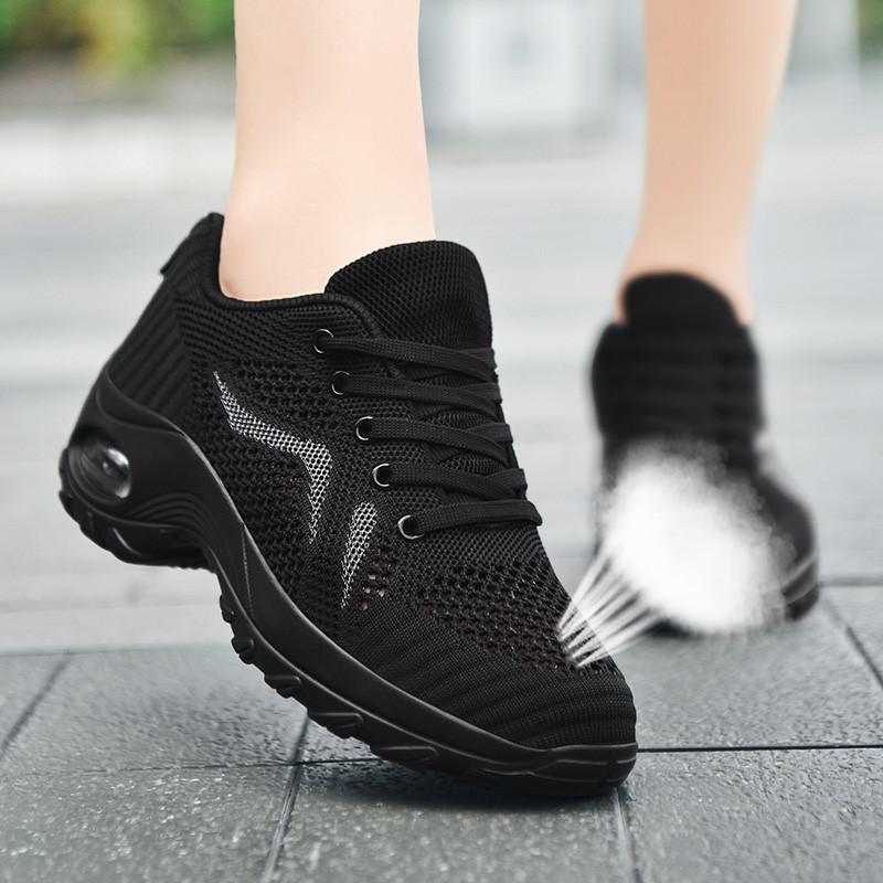 Sneakers summer new mesh breathable running shoes air cushion platform casual travel shoes
