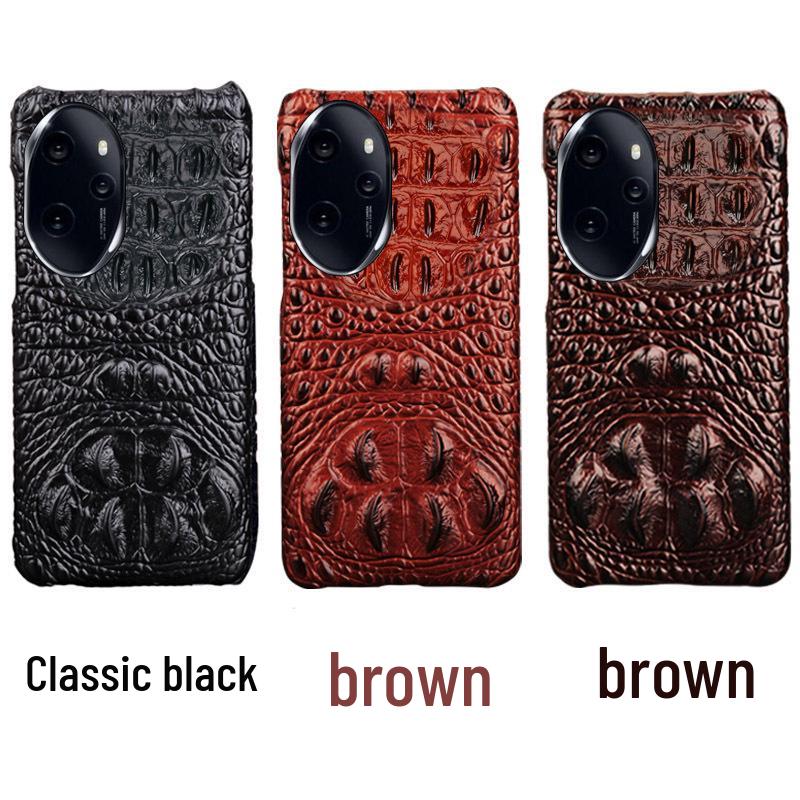 

Чехол-накладка из натуральной кожи с крокодиловым черепом для серии Honor 60 - Стильный и защитный чехол для Honor 60, 60SE, 60Pro. Honor 100Pro кофейный