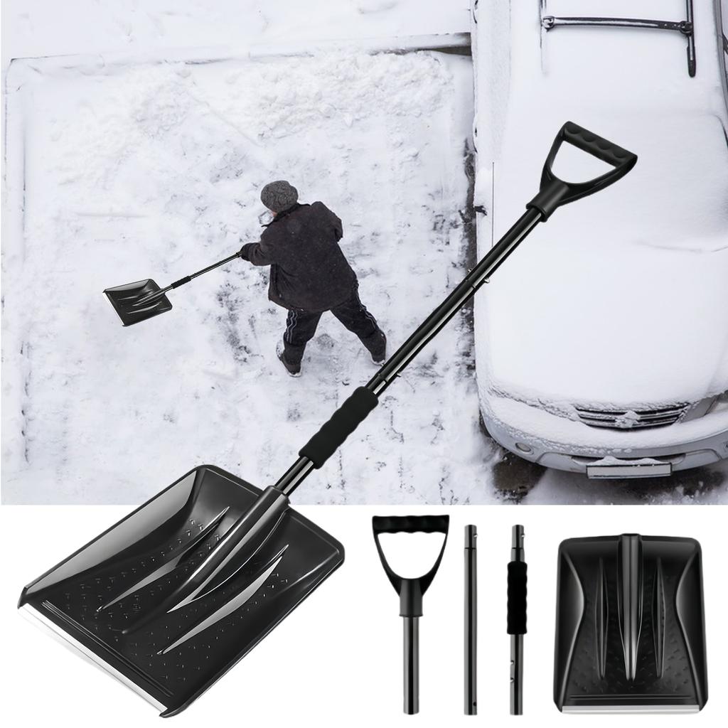 Adjustable Car Snow Shovel Large Capacity Portable Survival Shovel Lightweight Telescopic Ice Shovel for Home Garden Camping