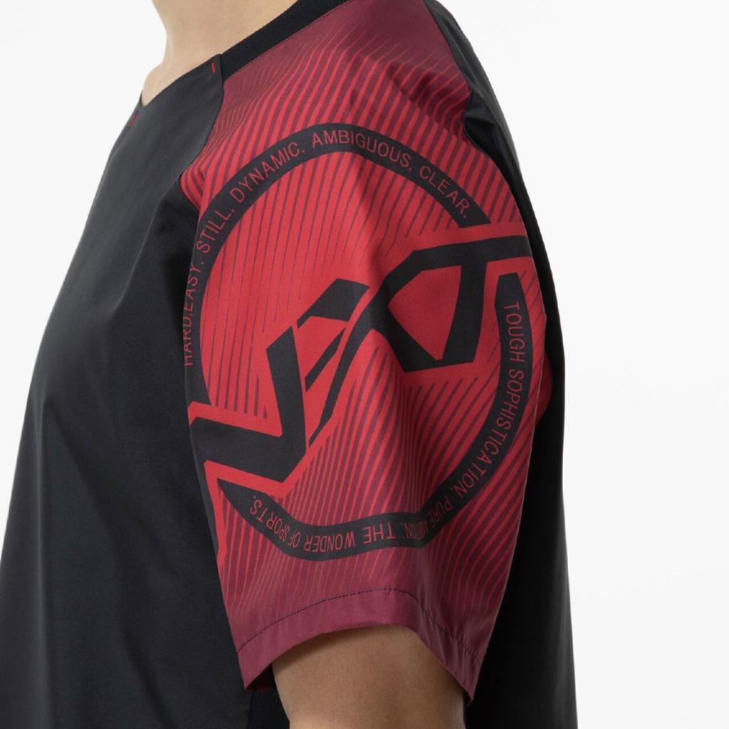 Volleyball wear N-XT Short-sleeved training jacket/windbreaker shirt for club activities V2MEC000 Unisex Black/Red XL
