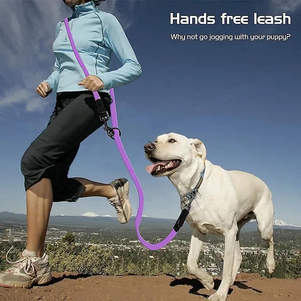 PVC Dog Leash Set 2 Hooks With Dispenser Waterproof Hands Free Dog Rope Strap Soft Adjustable Dog Vest Collar Matching Leashes