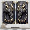 Black Gold Three Dimensional Imposing Dragon Pattern Totem Printed Curtains Home Decoration Room Made Of Polyester