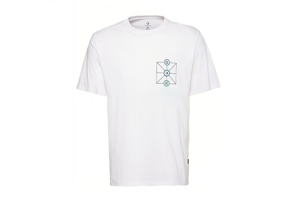 Converse T Shirts Men's White Crew Neck Moderate Straight Fit 10018141-A01