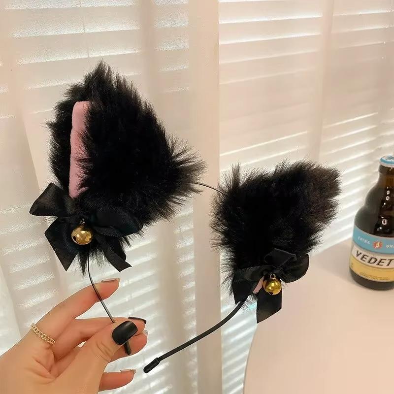 Neue Katzenohren Schleife Stirnband Halskette Klaue Handschuhe Cosplay Plüsch Glocke Haarband Frauen Mädchen Maskerade Party Kopfschmuck