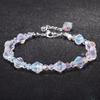 Northern Lights Bracelet Square Crystal Bracelet Exquisite Luxury Fashion Jewelry Women Girls Adjustable Stretch Link Chain Bracelets