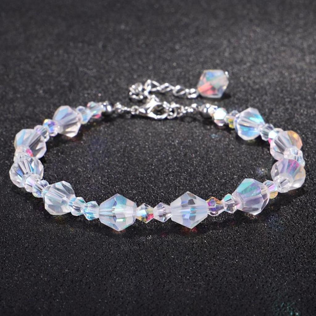 Northern Lights Bracelet Square Crystal Bracelet Exquisite Luxury Fashion Jewelry Women Girls Adjustable Stretch Link Chain Bracelets