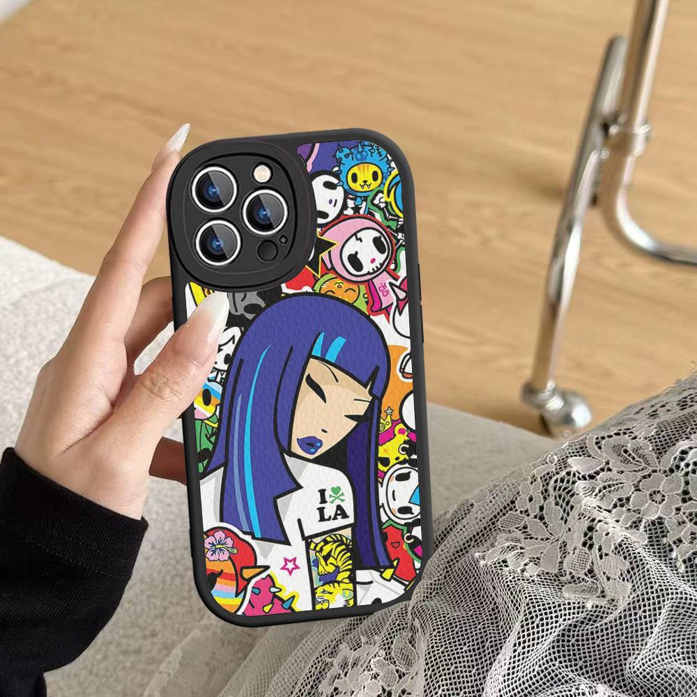 Japan Tokidoki Phone Case For IPhone 16 15 14 13 Pro Max 11 12 Plus Leather Silicone Cover